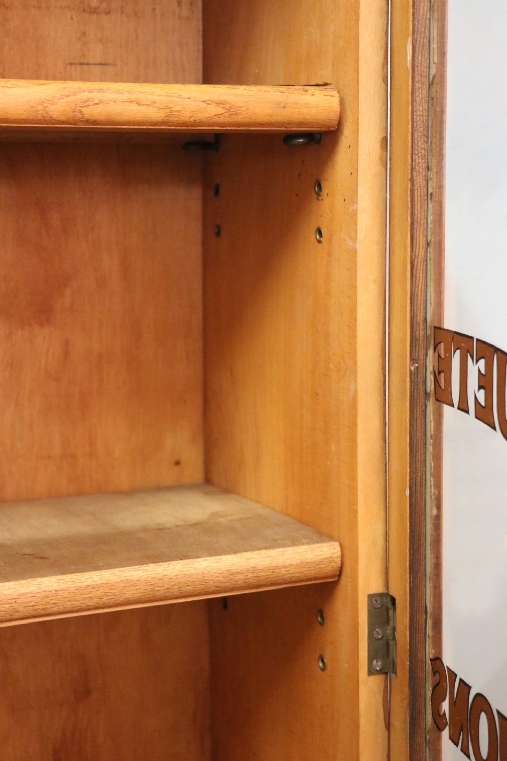 A lovely oak framed and walnut veneered bookcase cabinet. View XXVII