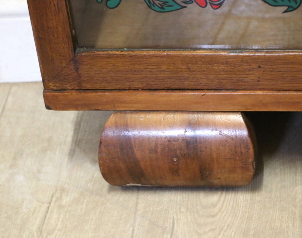 A lovely oak framed and walnut veneered bookcase cabinet. View XXX