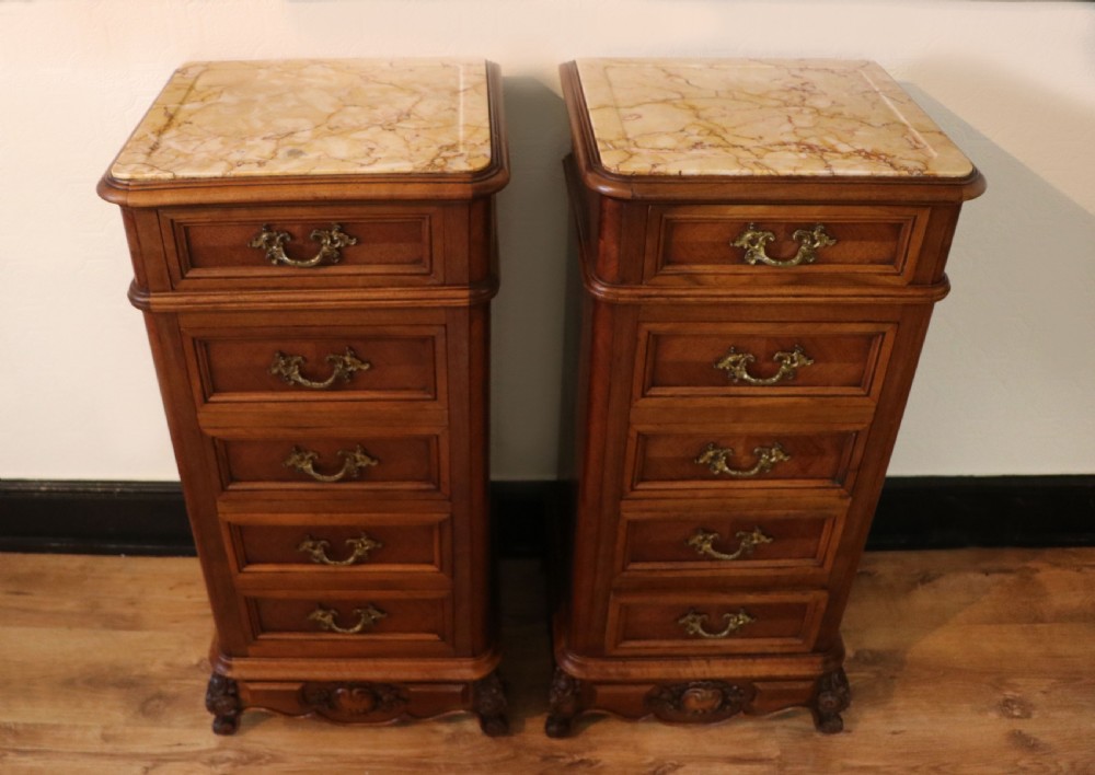A truly stunning, wonderful & rare pair of 19th Century French bedside cabinets!   View III