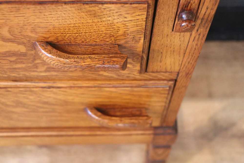 A lovely 1930s golden oak bureau.  View XXV