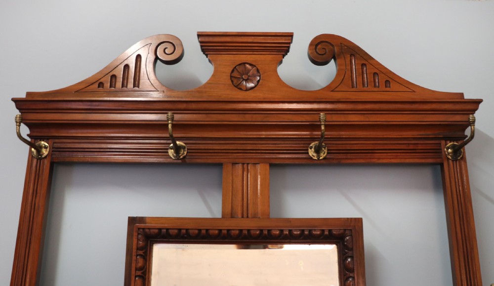 A late Victorian American walnut hallstand. View V