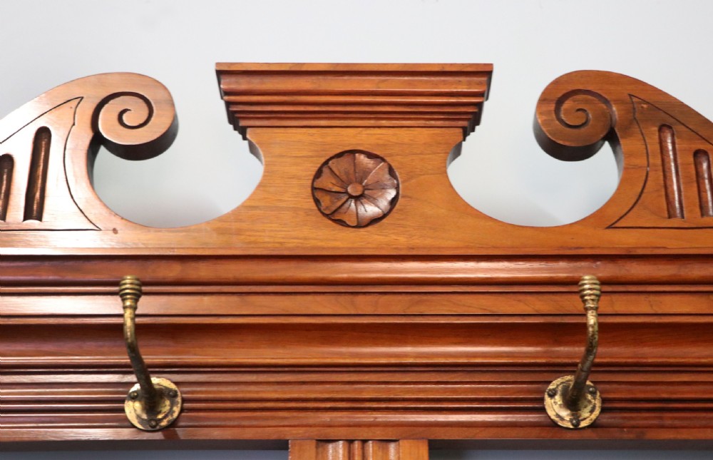 A late Victorian American walnut hallstand. View VI