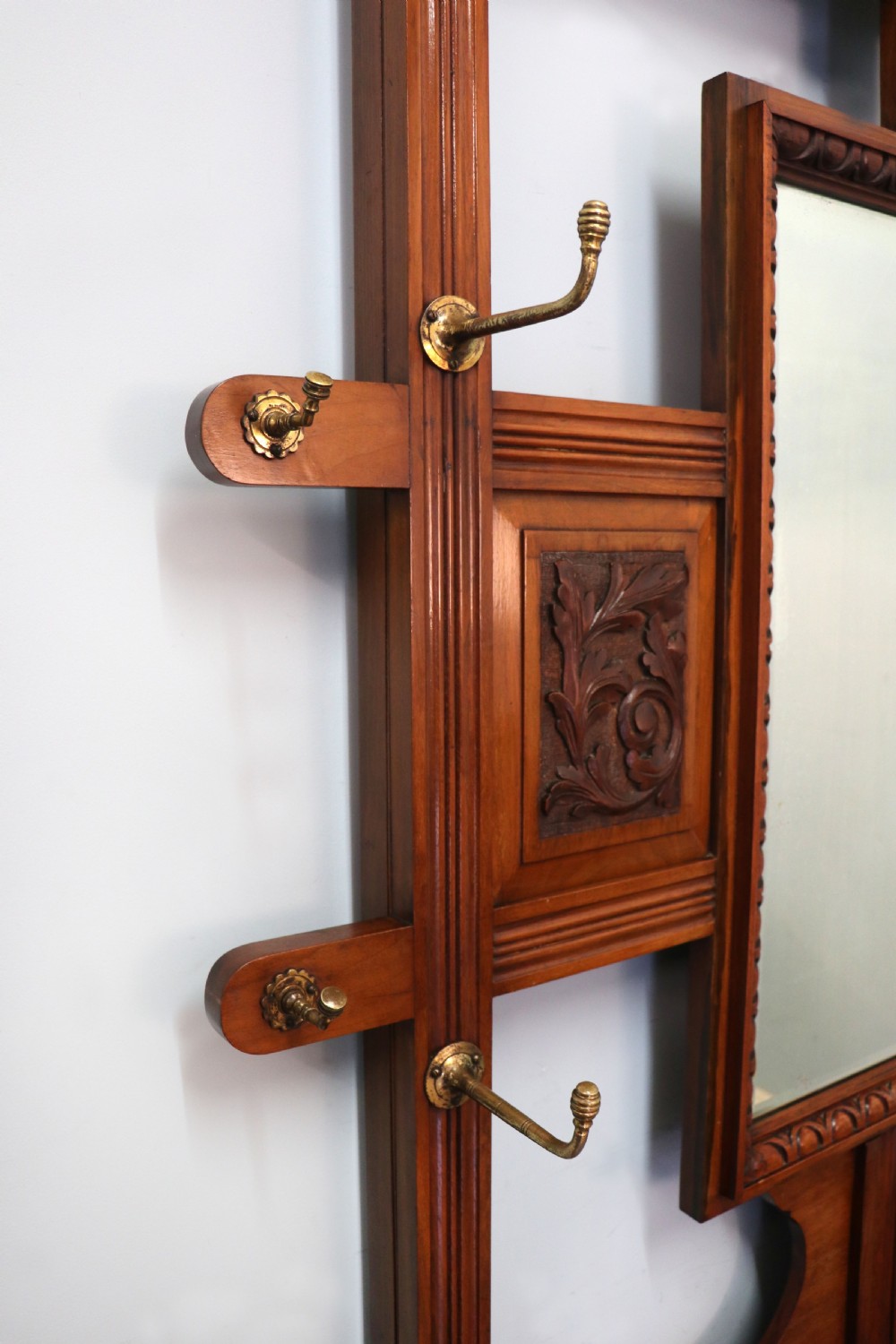 A late Victorian American walnut hallstand. View IX