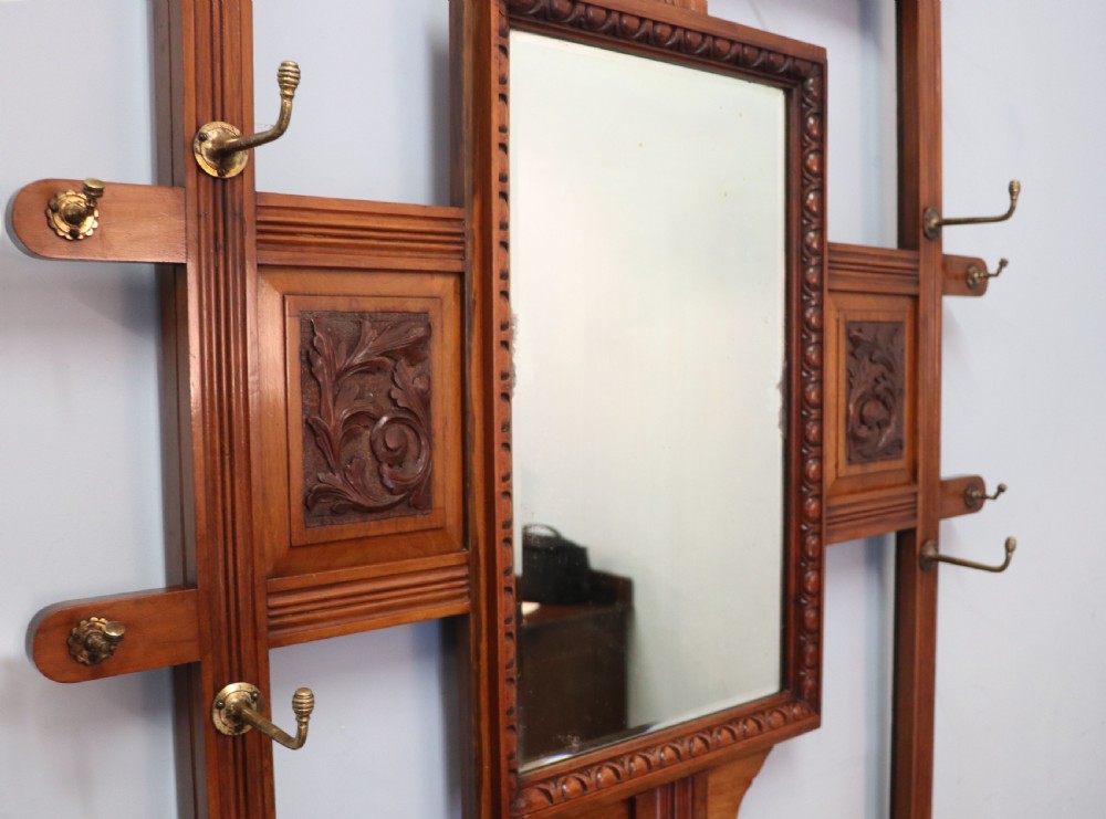 A late Victorian American walnut hallstand. View X