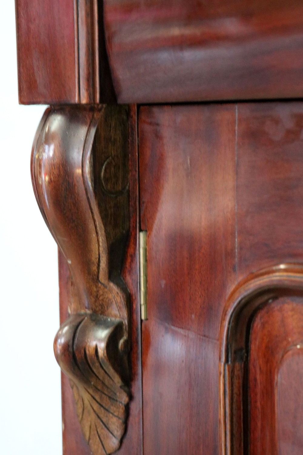 A Victorian mahogany chiffonier sideboard featuring hand-painted Red Lion pub lettering on the upper shelf back and lower cupboard doors. View XXII