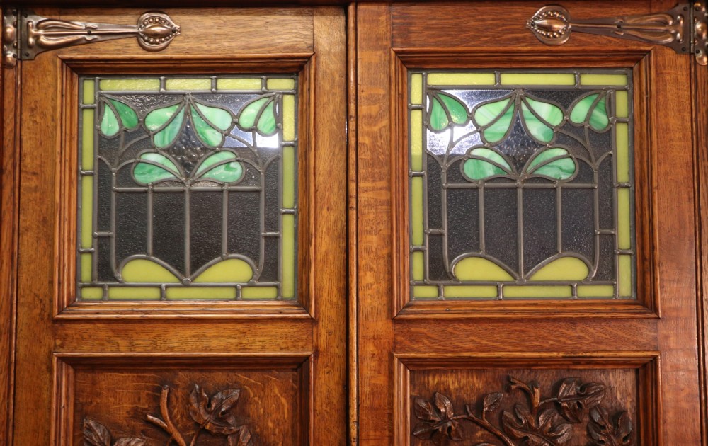 A truly wonderful late 19th century ‘one off’ craftsman built light oak wardrobe.  View X