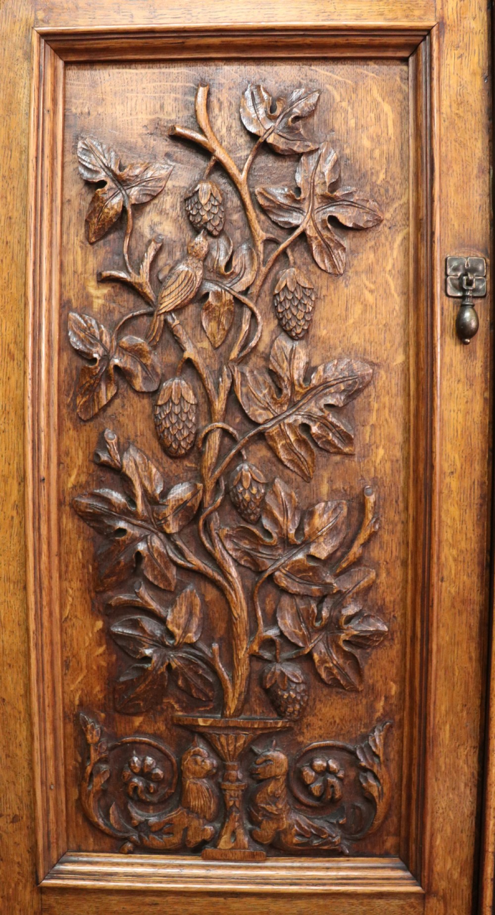 A truly wonderful late 19th century ‘one off’ craftsman built light oak wardrobe.  View XXX