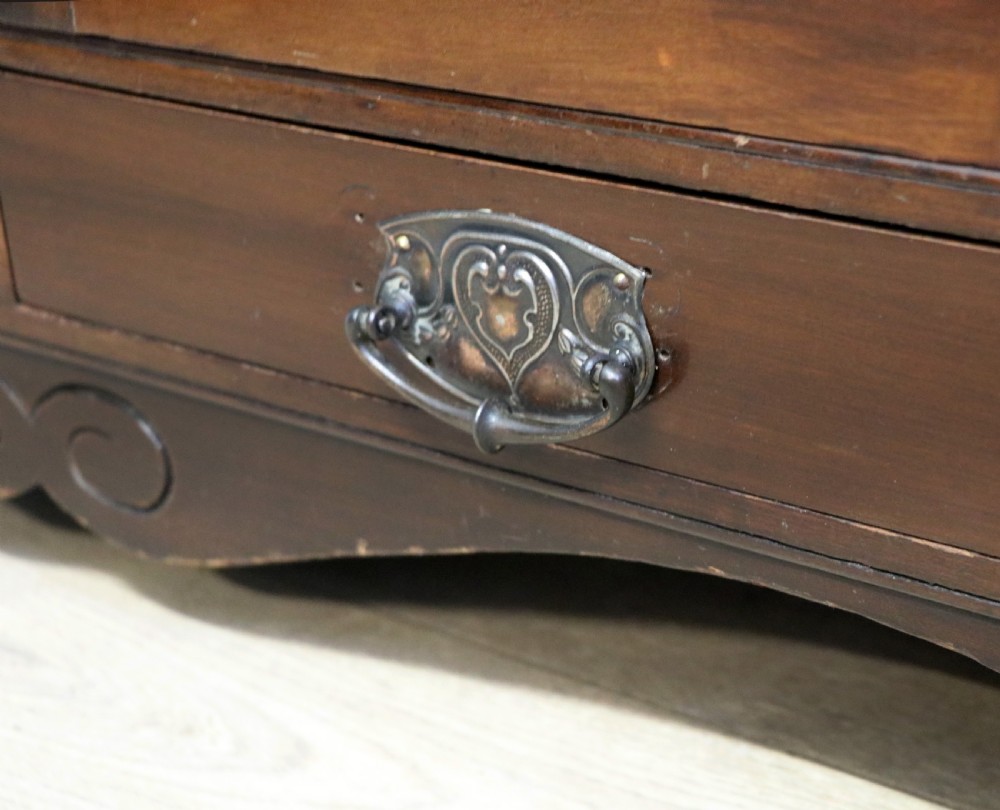A late Victorian mahogany bookcase or display cabinet, later hand sign written for Fry’s cocoa and chocolate.  View XXIV