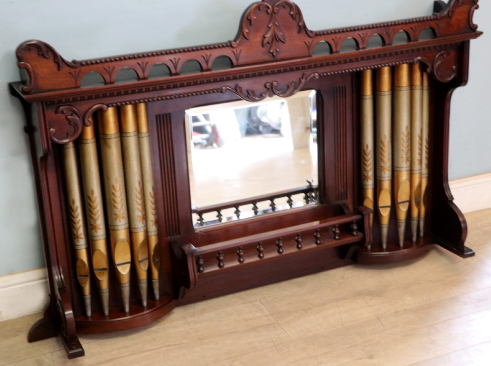 A lovely, late 19th century mahogany framed overmantel mirror. View II