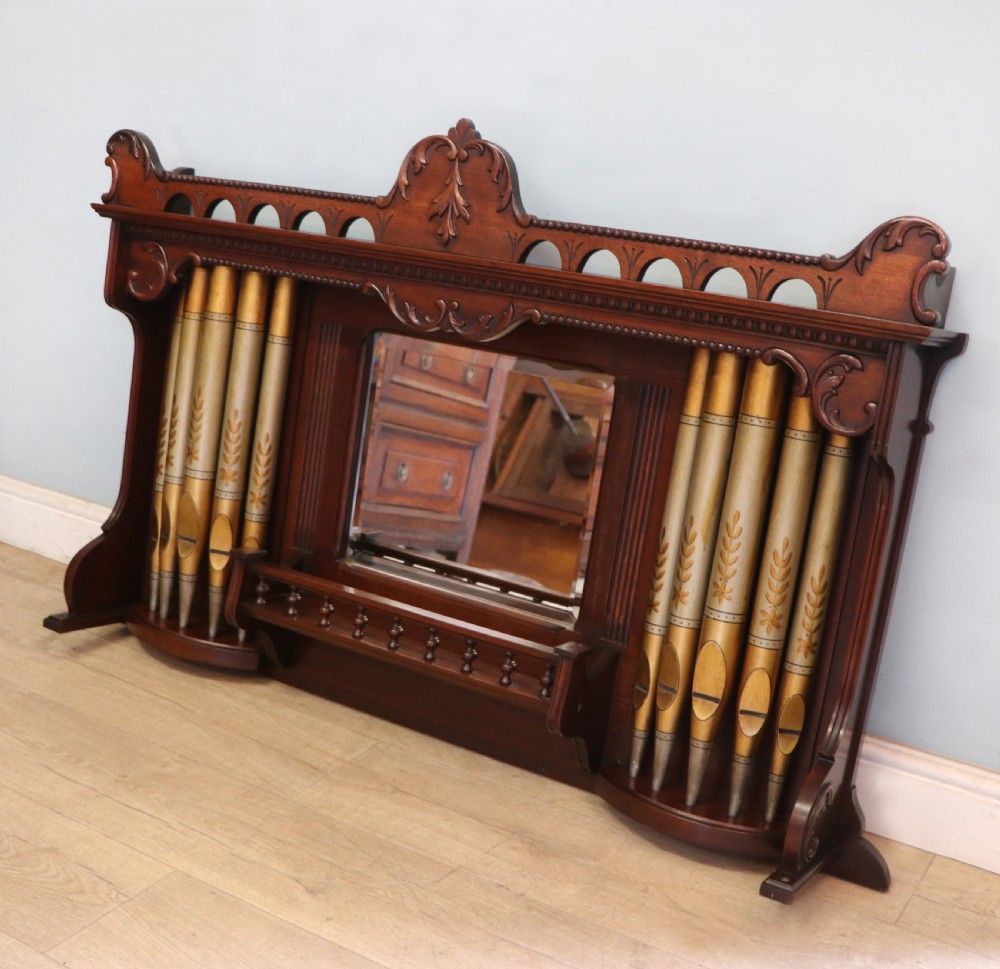 A lovely, late 19th century mahogany framed overmantel mirror. View IV