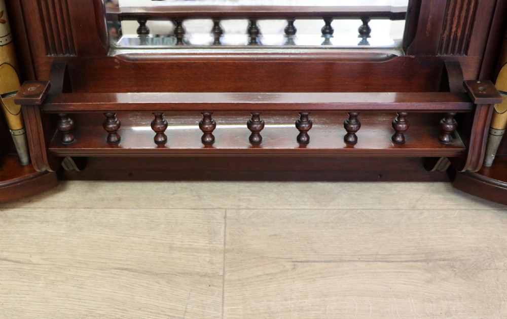 A lovely, late 19th century mahogany framed overmantel mirror. View XVI