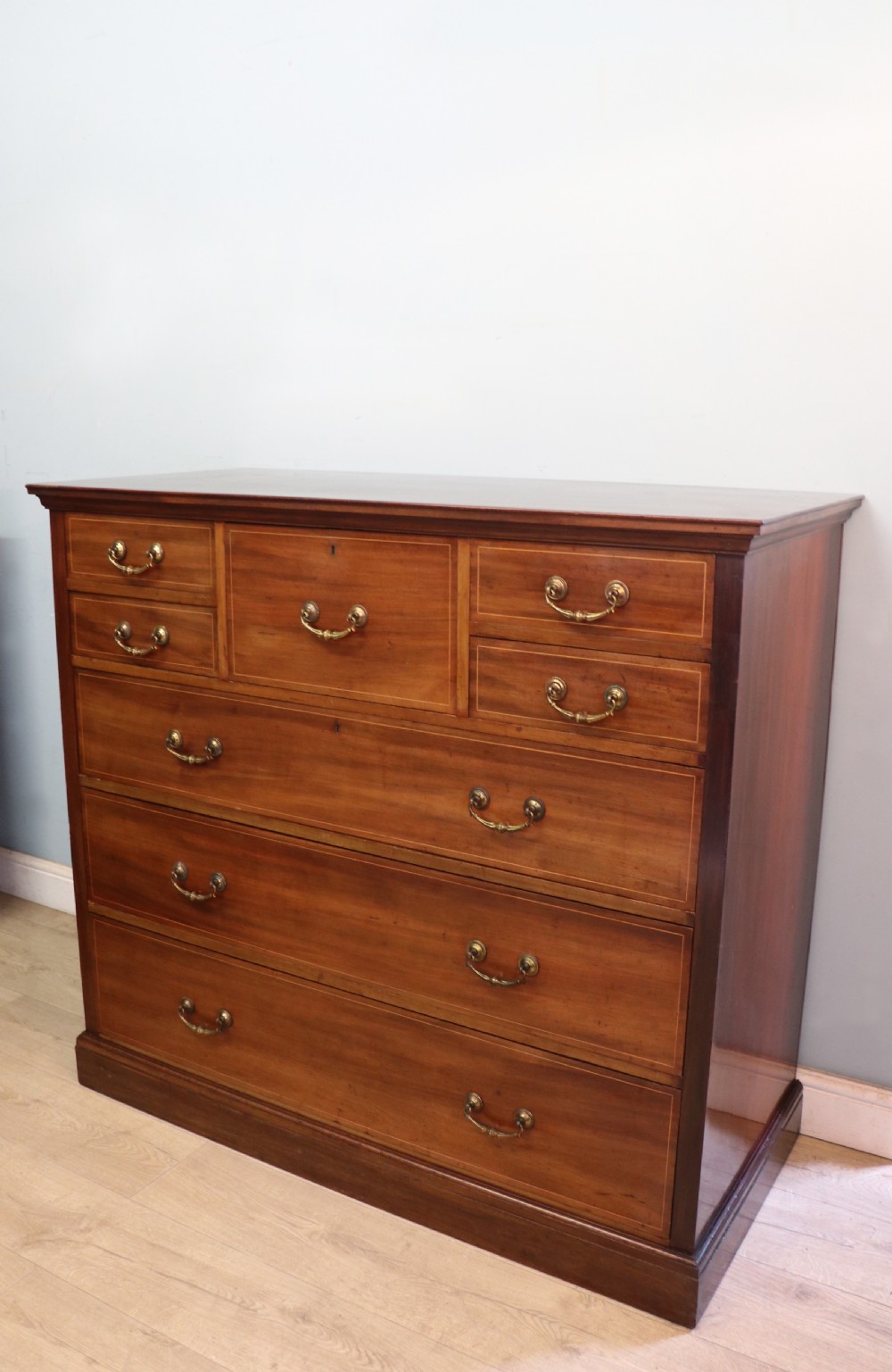 A lovely early 20th century, beautifully made mahogany chest of drawers. View IV