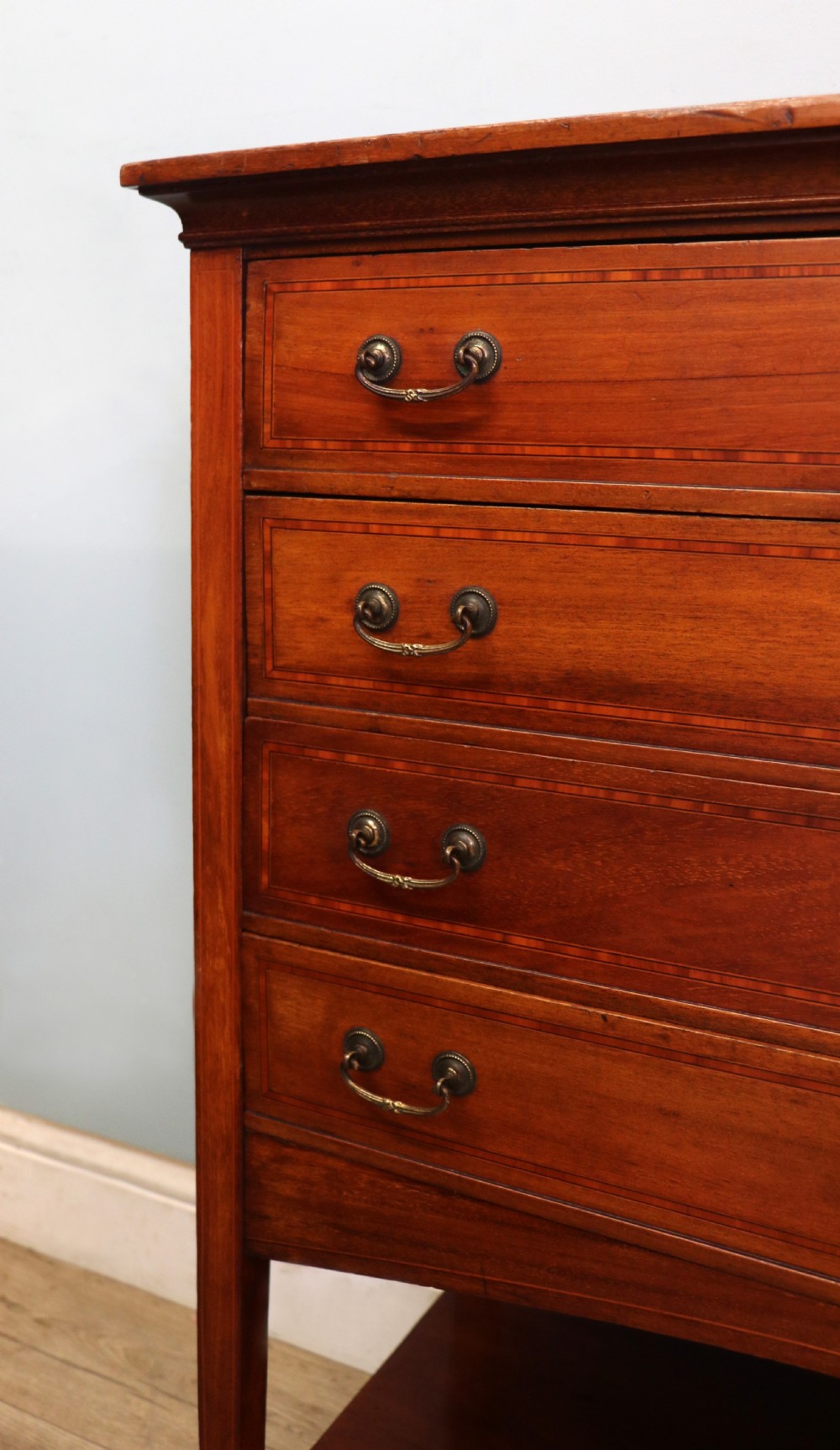 A wonderful early 20th century mahogany and inlaid combination music cabinet and cupboard. View XV