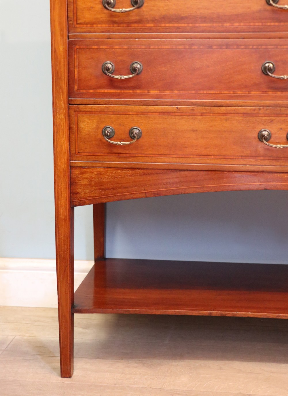A wonderful early 20th century mahogany and inlaid combination music cabinet and cupboard. View XXVIII