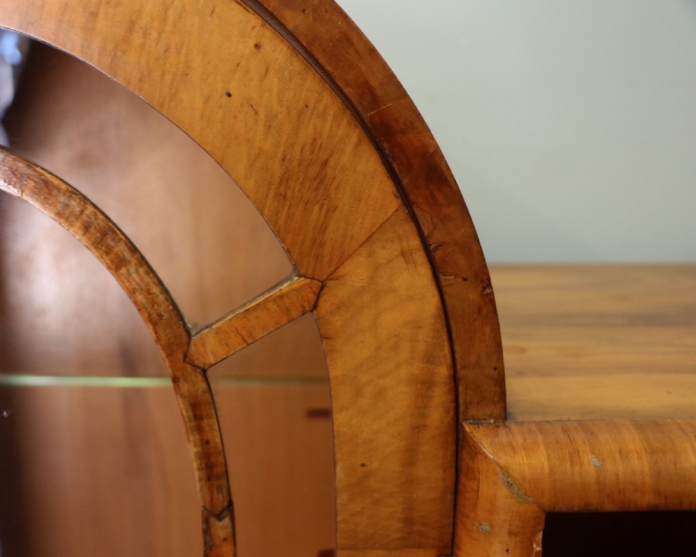 An absolutely lovely & unusual early 20th century walnut veneered side or display cabinet. View XIX