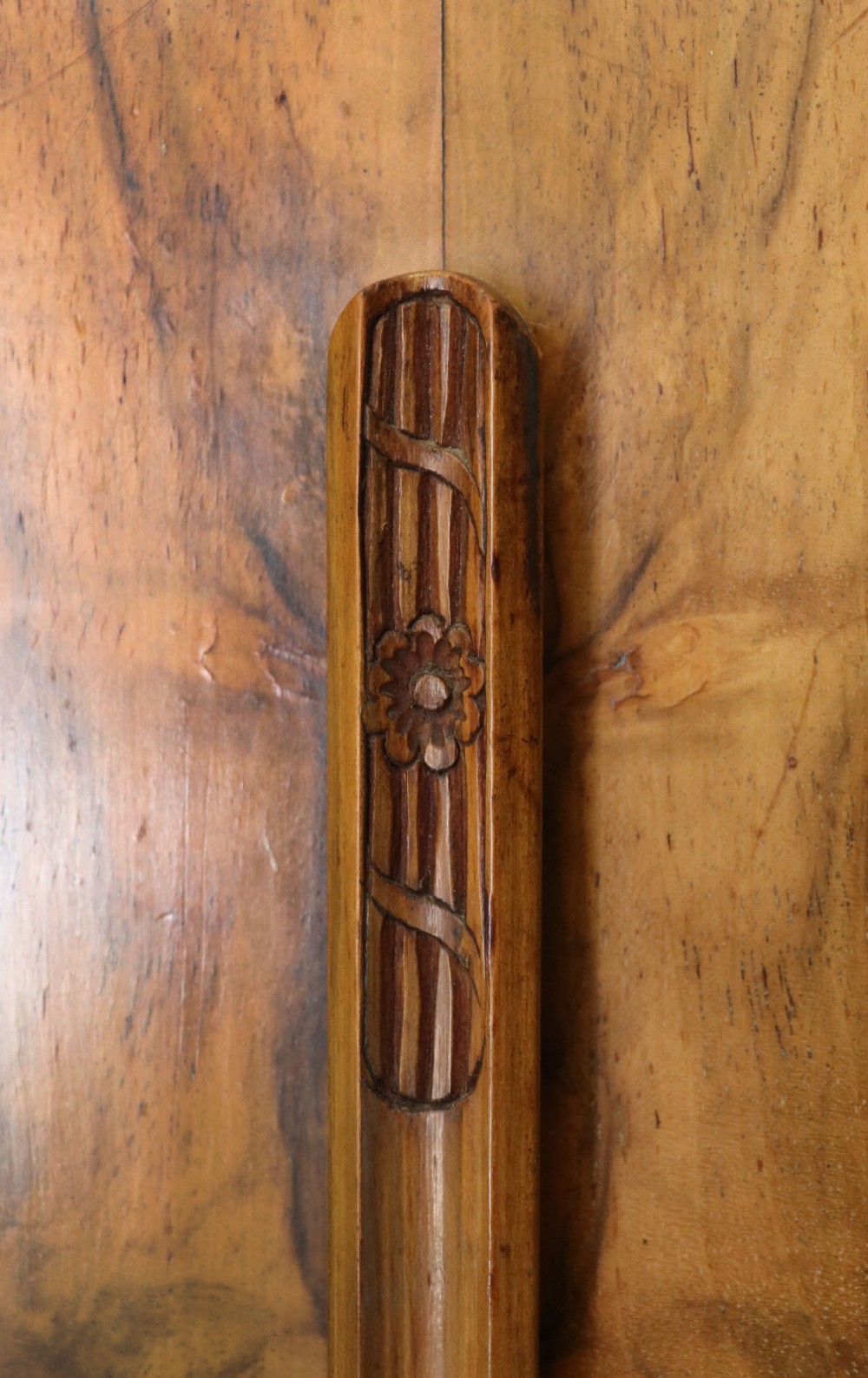 An absolutely lovely & unusual early 20th century walnut veneered side or display cabinet. View XXII