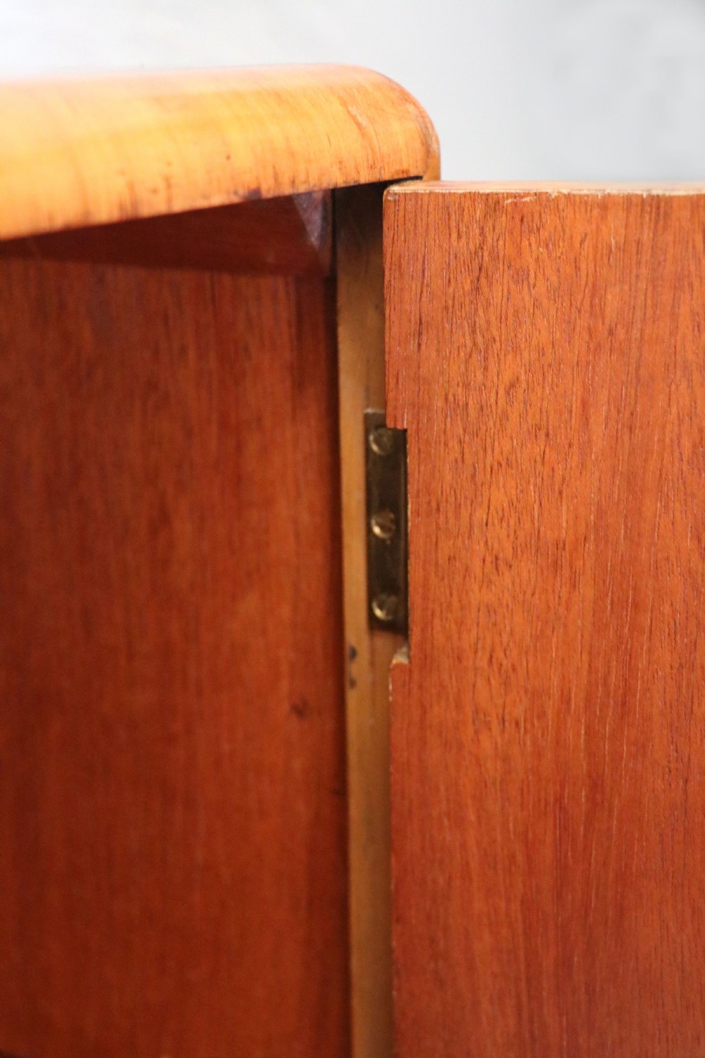 An absolutely lovely & unusual early 20th century walnut veneered side or display cabinet. View XXV