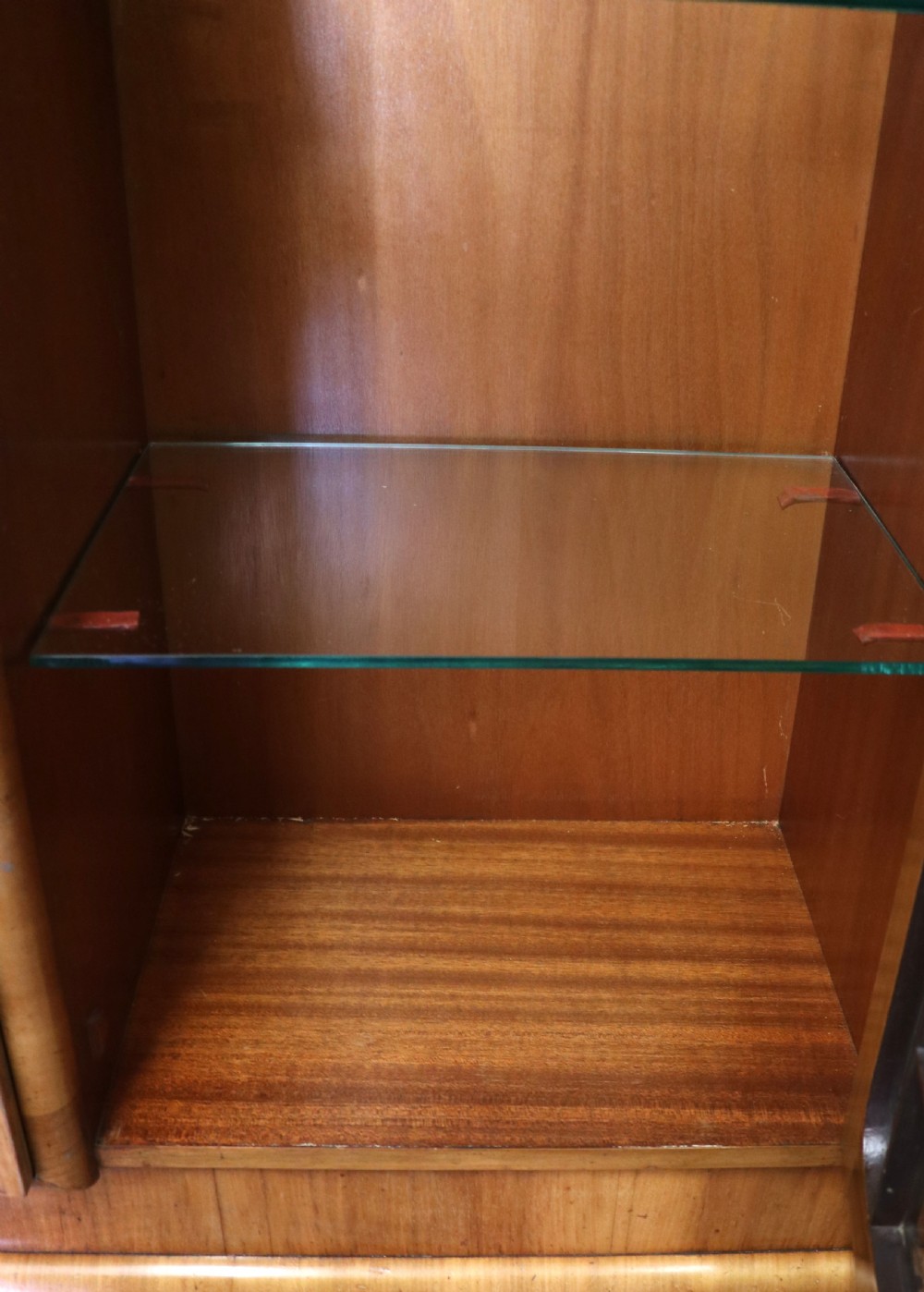 An absolutely lovely & unusual early 20th century walnut veneered side or display cabinet. View XXVIII