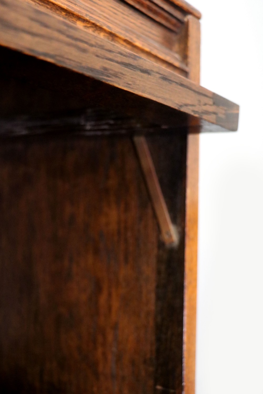 A quality barristers style bookcase dating to the early 20th century.  View VII