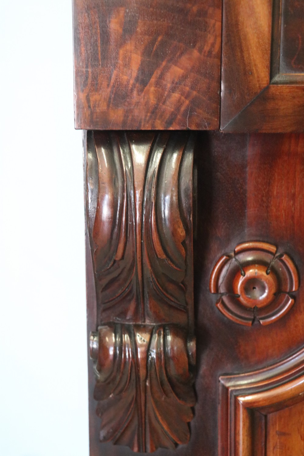 A Victorian mahogany two-height glazed bookcase featuring gilt advertising lettering on the glass doors and lower panelled doors. View XXV