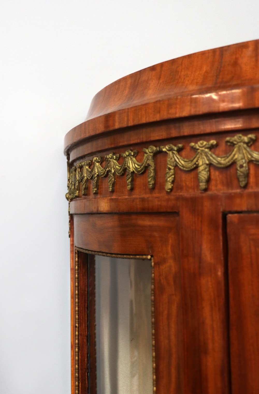  A lovely last century French mahogany vitrine display cabinet. View V