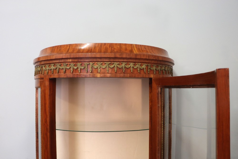  A lovely last century French mahogany vitrine display cabinet. View X