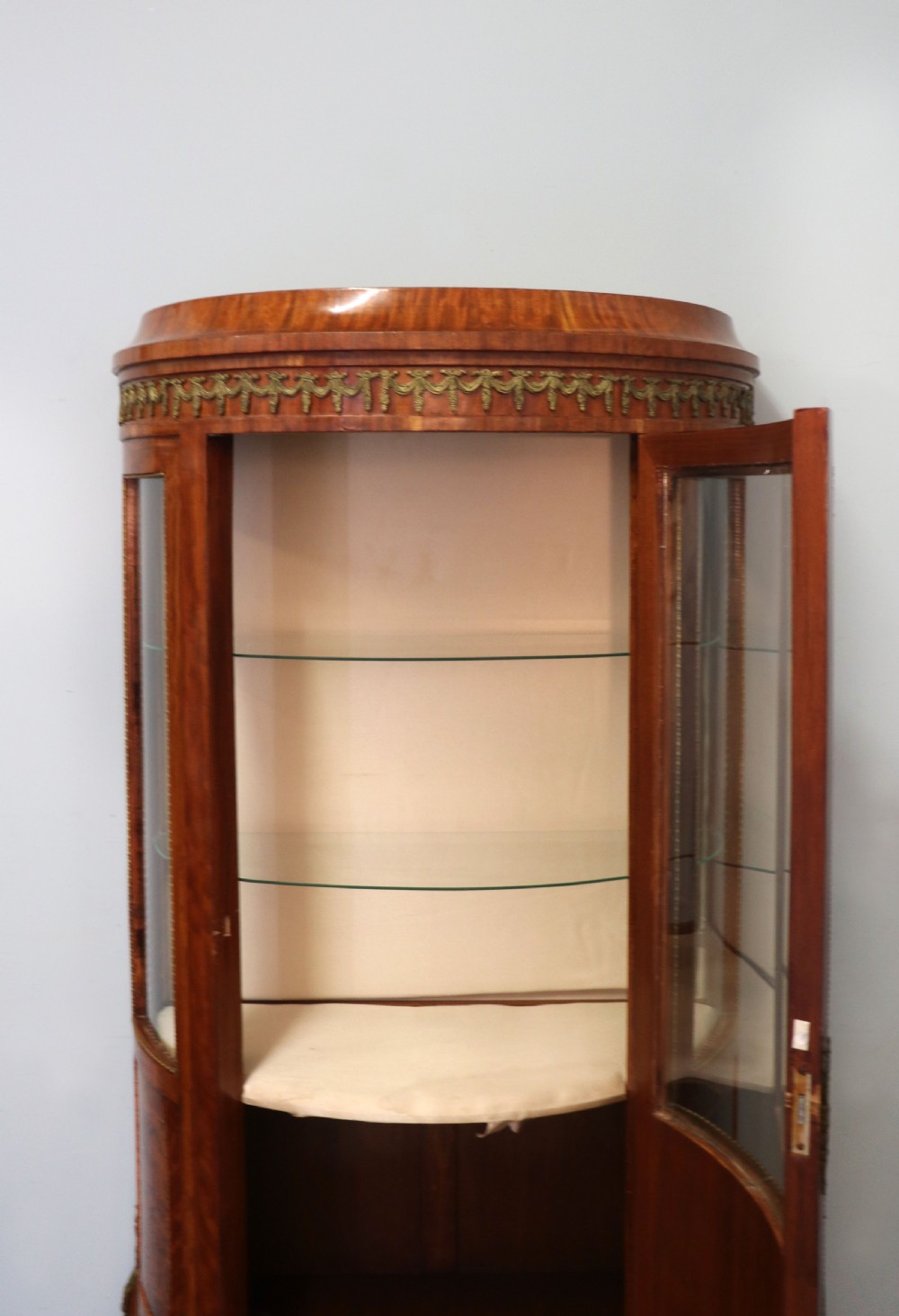  A lovely last century French mahogany vitrine display cabinet. View XII