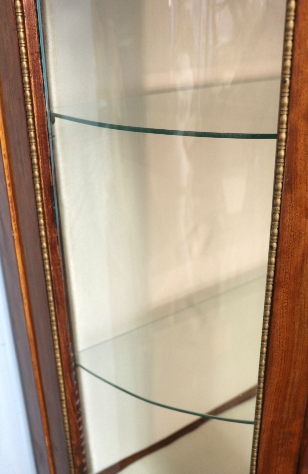  A lovely last century French mahogany vitrine display cabinet. View XV