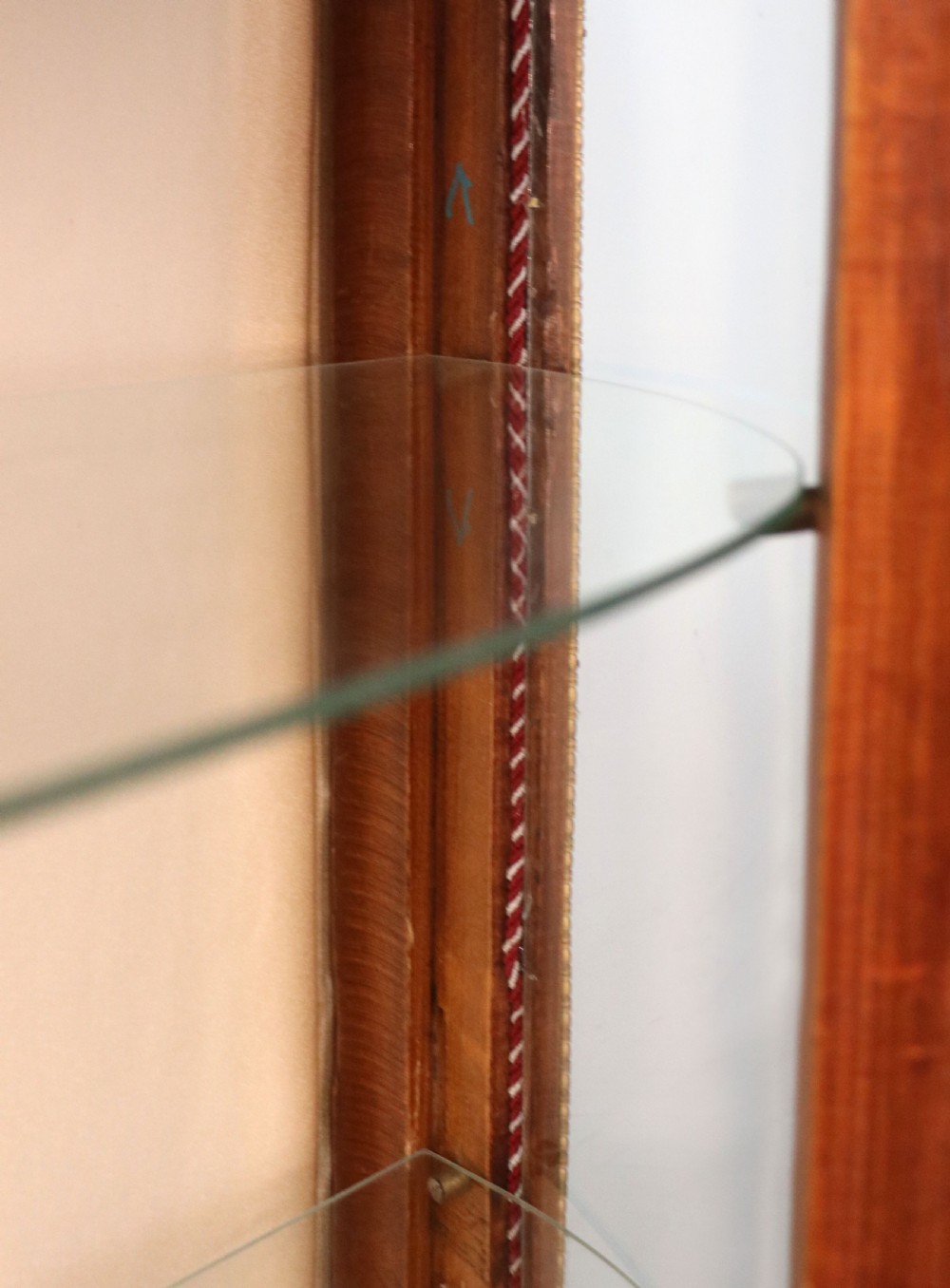  A lovely last century French mahogany vitrine display cabinet. View XXI