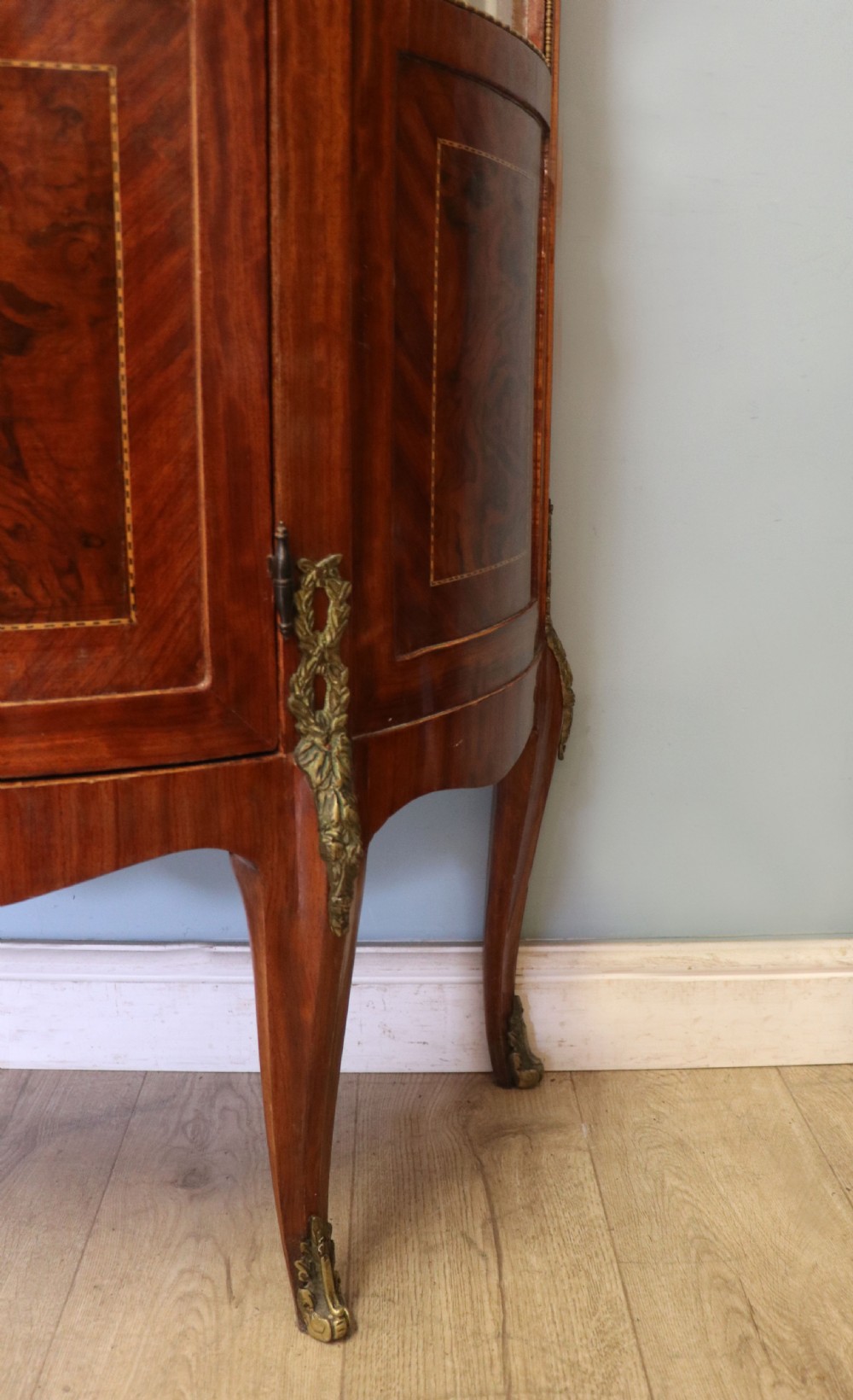  A lovely last century French mahogany vitrine display cabinet. View XXVII