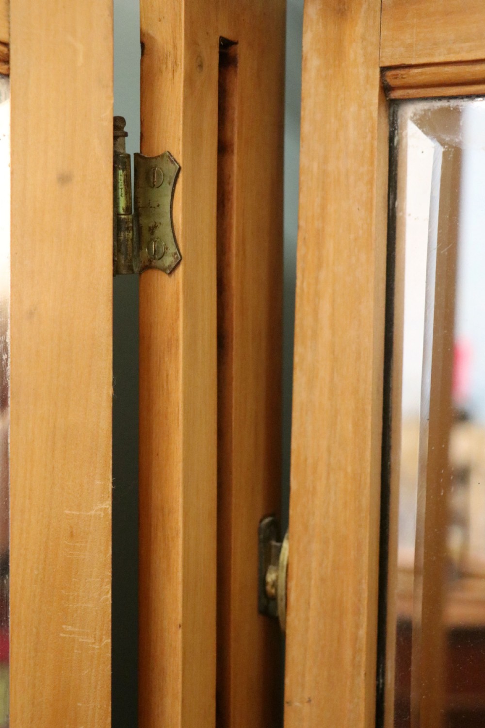 Victorian Arts and Crafts style. A lovely late 19th century satin walnut wardrobe and matching dressing chest. View VI