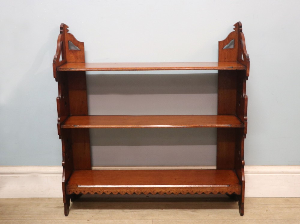  A lovely & very usable Victorian mahogany wall shelf.