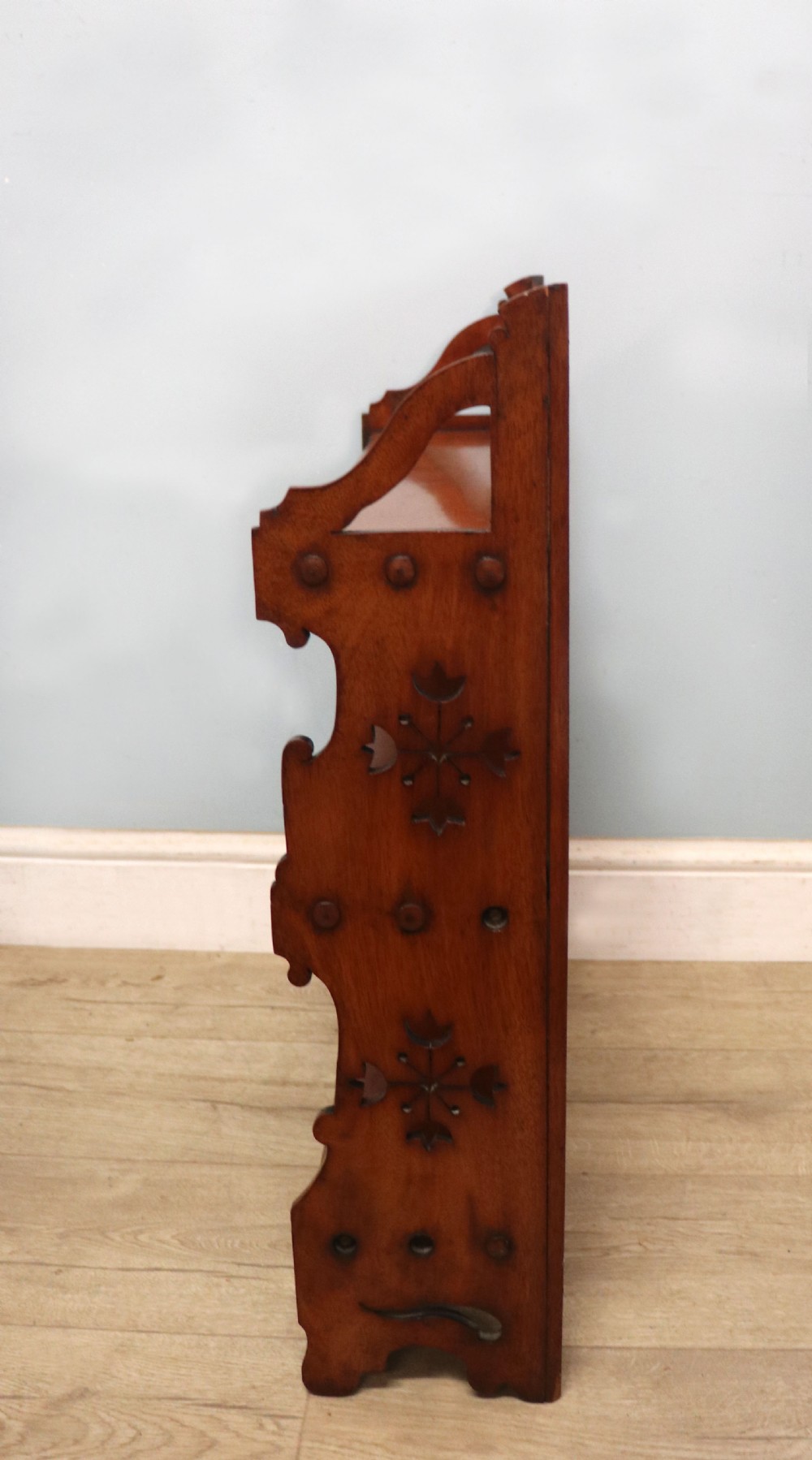  A lovely & very usable Victorian mahogany wall shelf. View II