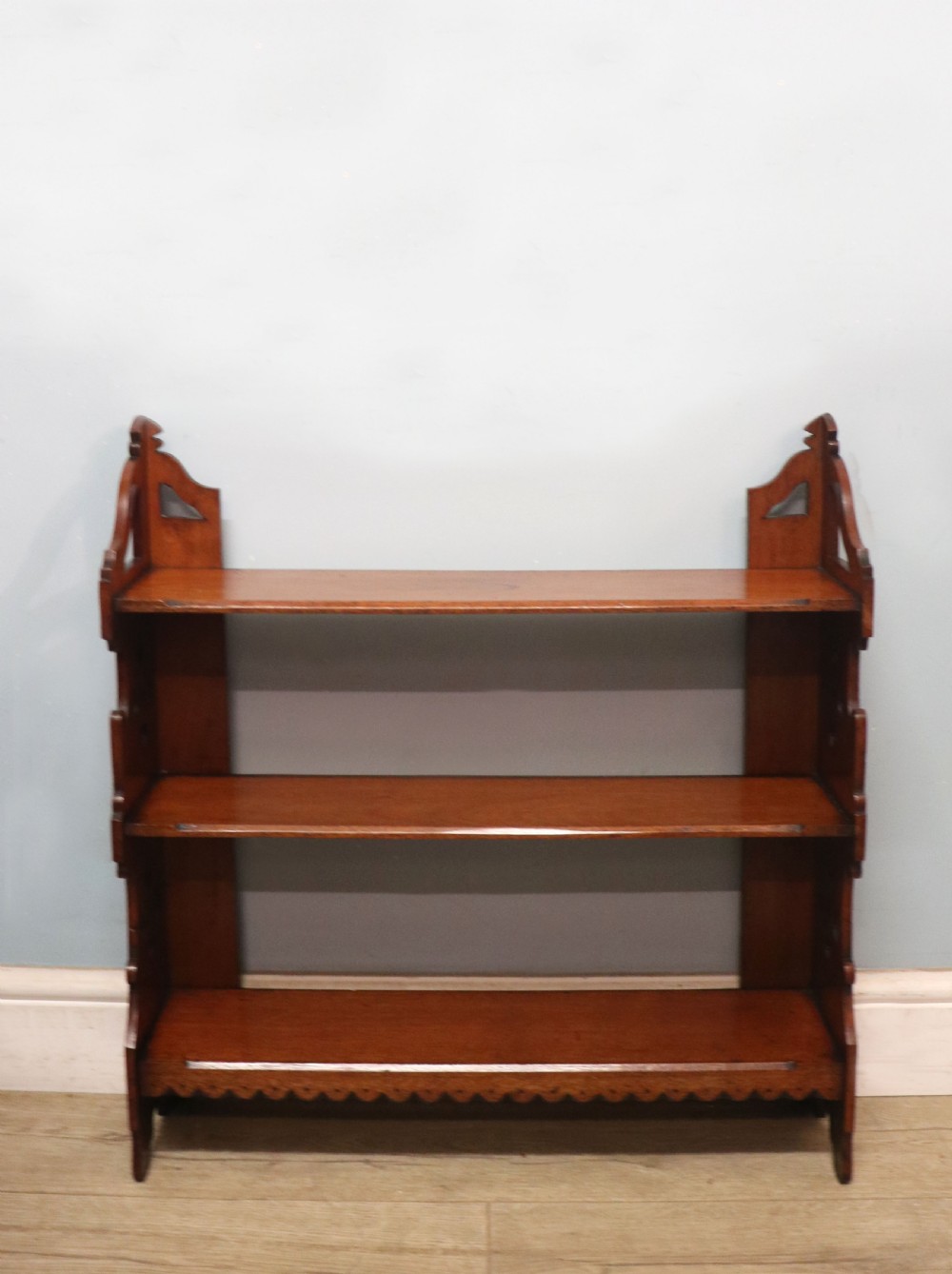  A lovely & very usable Victorian mahogany wall shelf. View III