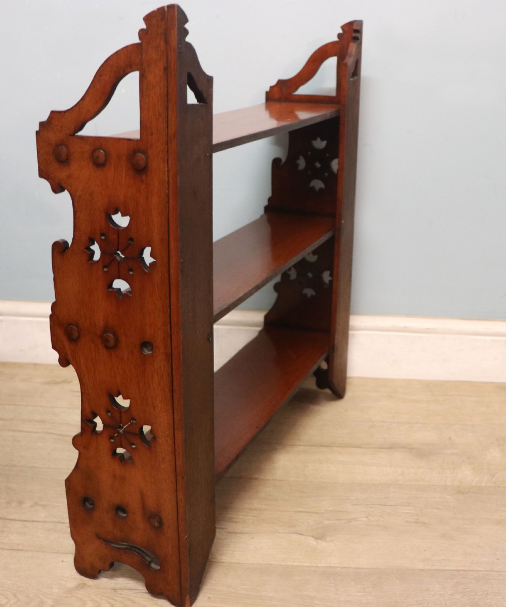  A lovely & very usable Victorian mahogany wall shelf. View IV