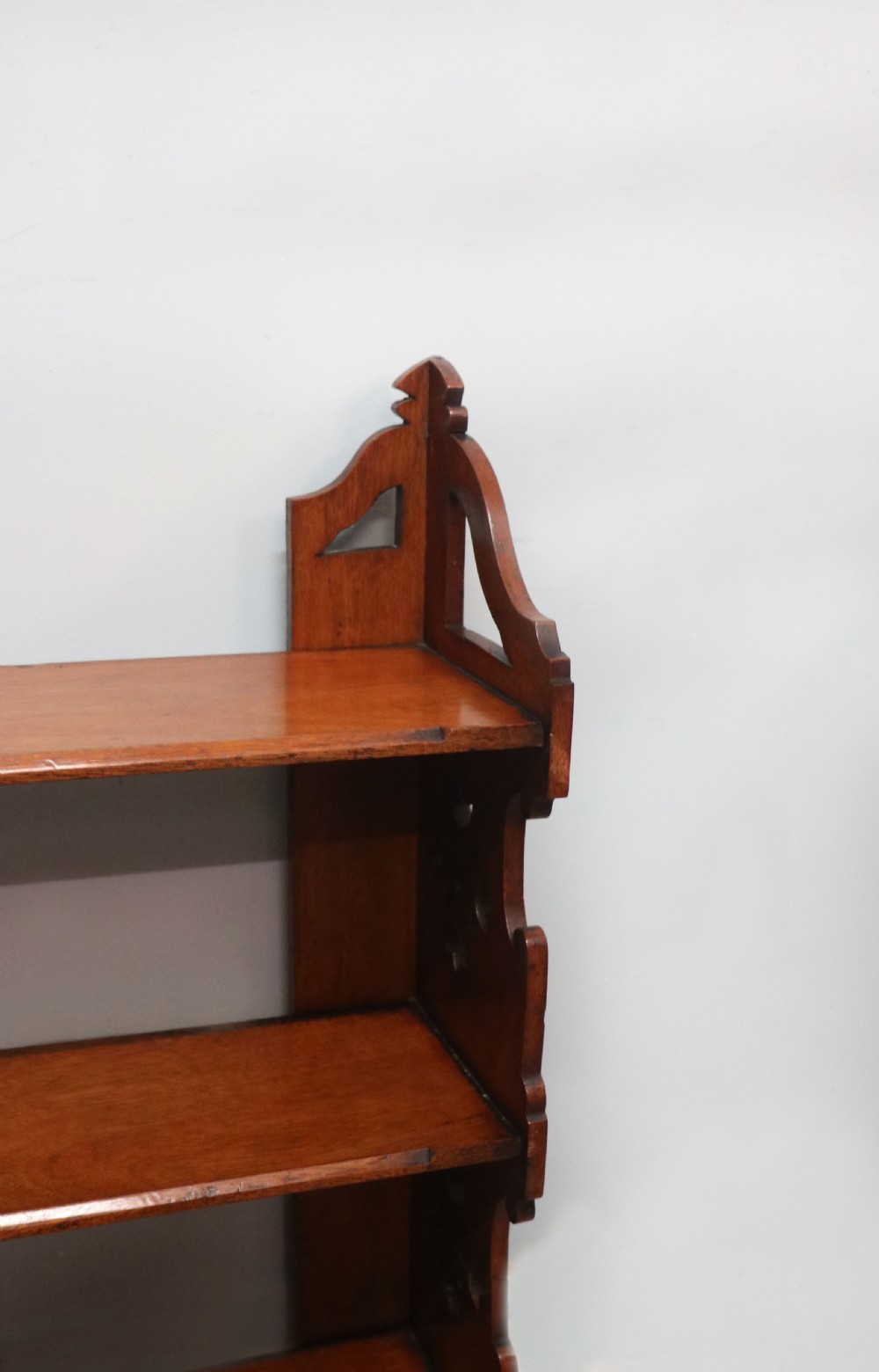  A lovely & very usable Victorian mahogany wall shelf. View V