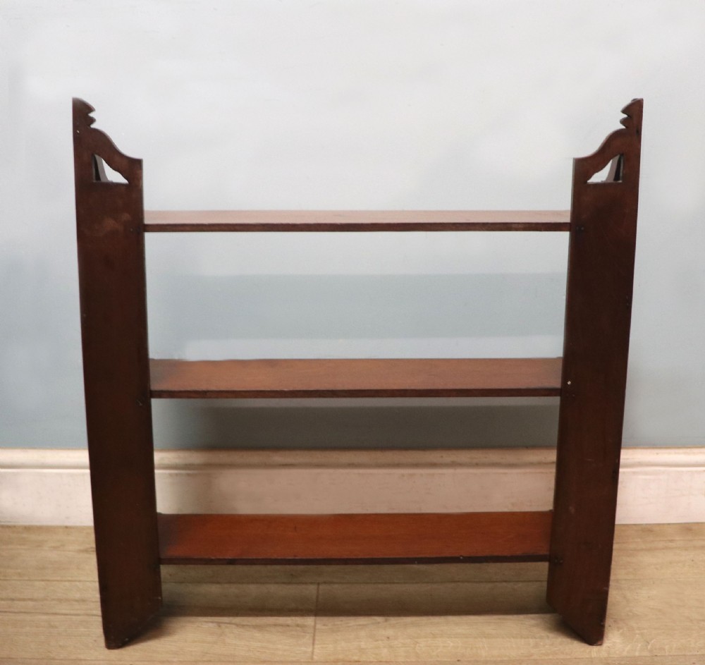  A lovely & very usable Victorian mahogany wall shelf. View XII