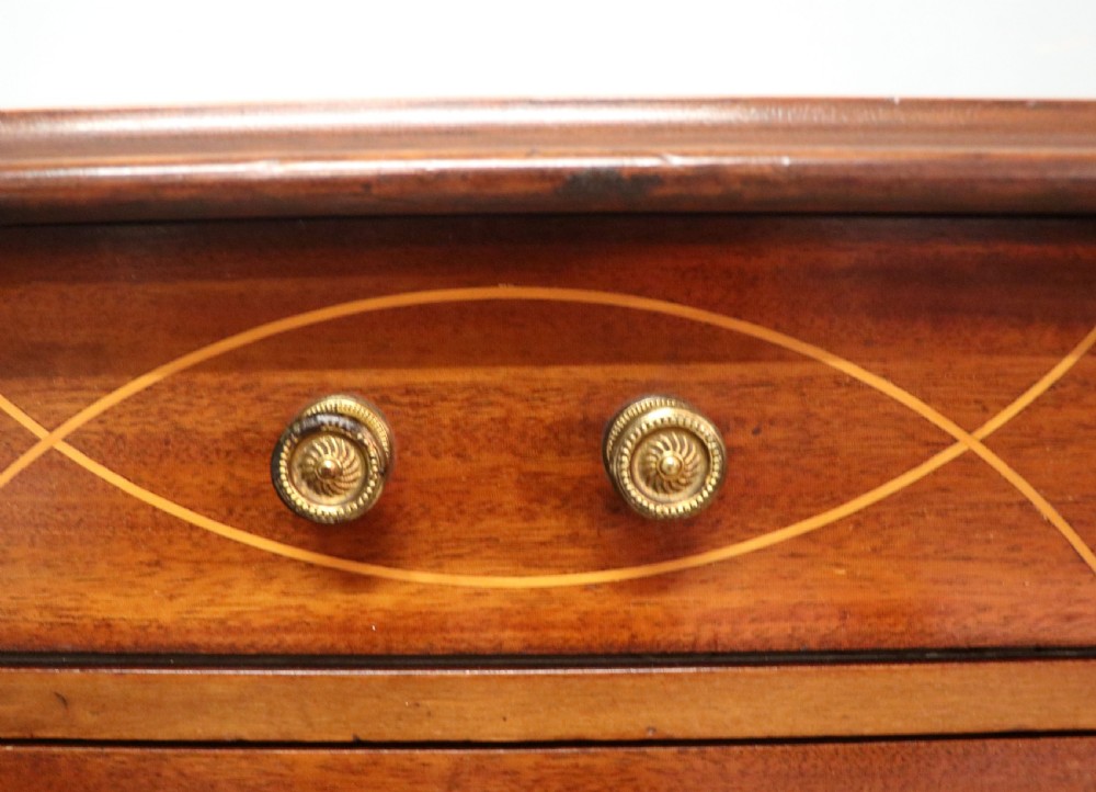 A lovely narrow mahogany and line inlaid music cabinet or chest of drawers View XVIII