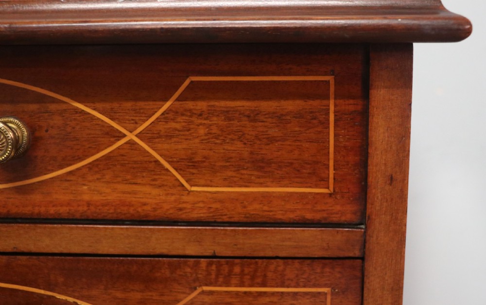 A lovely narrow mahogany and line inlaid music cabinet or chest of drawers View XIX