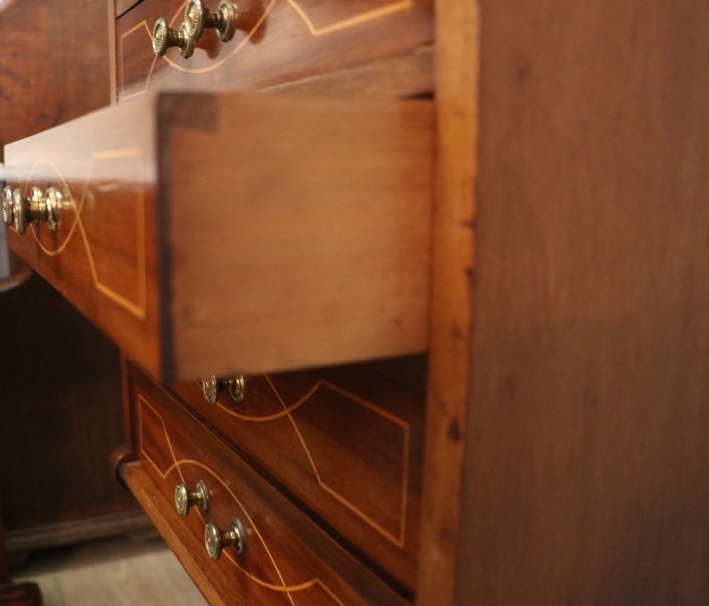 A lovely narrow mahogany and line inlaid music cabinet or chest of drawers View XXII