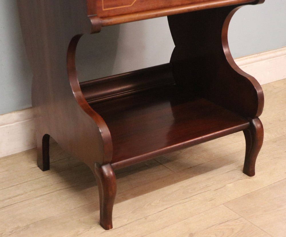 A lovely narrow mahogany and line inlaid music cabinet or chest of drawers View XXIII