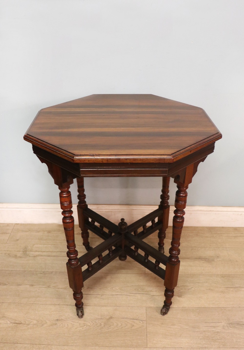 A Late Victorian lovely American walnut octagonal lamp table.