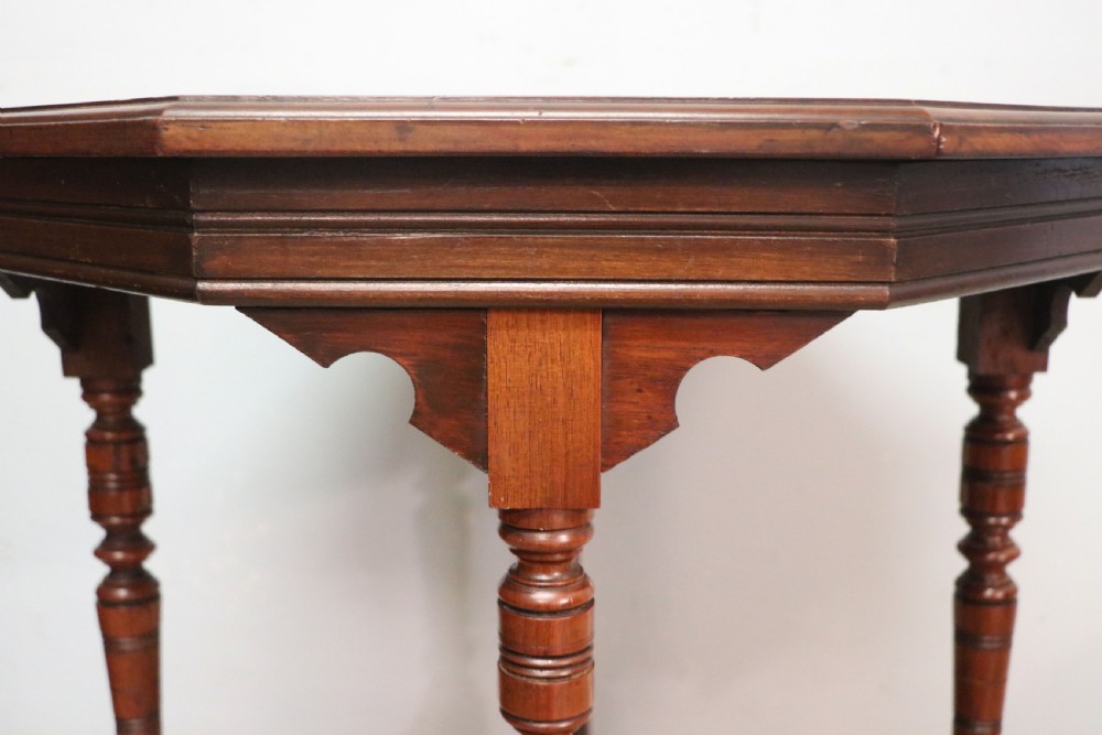 A Late Victorian lovely American walnut octagonal lamp table. View VII