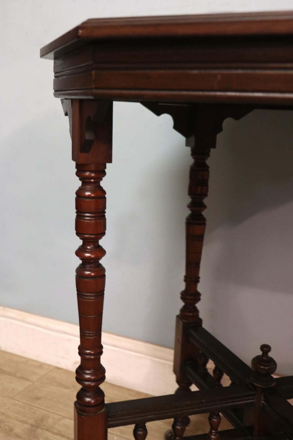 A Late Victorian lovely American walnut octagonal lamp table. View IX