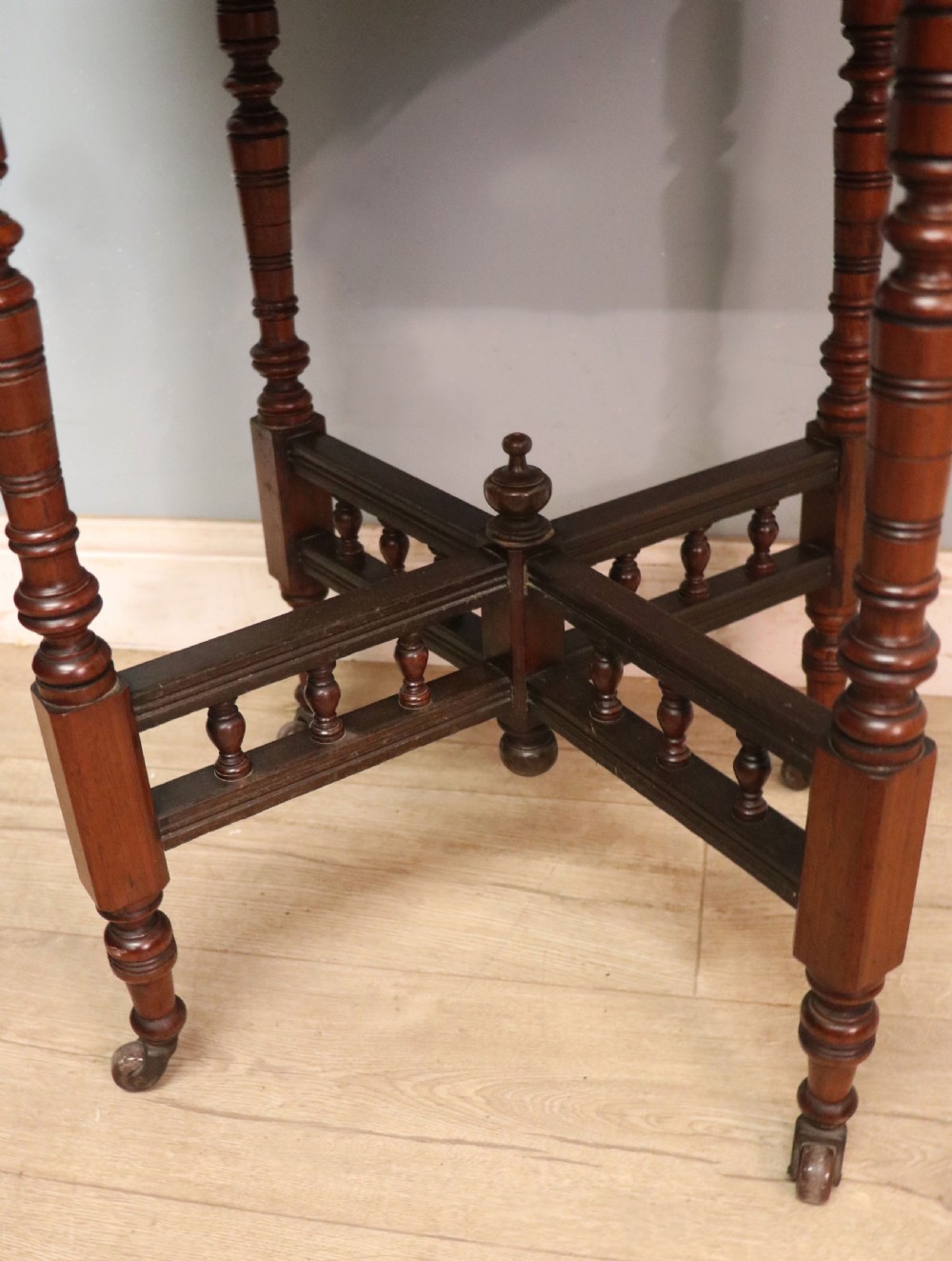 A Late Victorian lovely American walnut octagonal lamp table. View XI