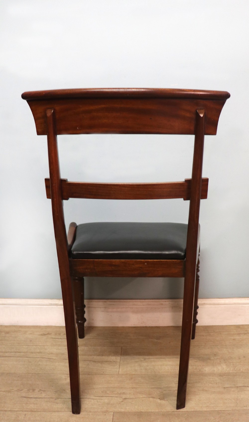 A lovely set of four late Georgian or William IV mahogany bar back dining chairs. View XIX