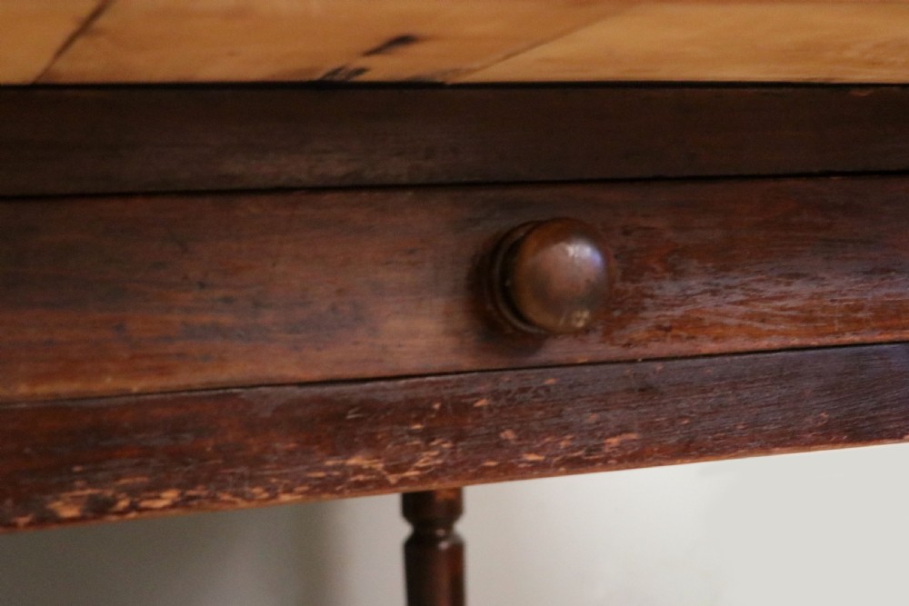 A lovely Victorian pine kitchen table with plank top. View XVIII