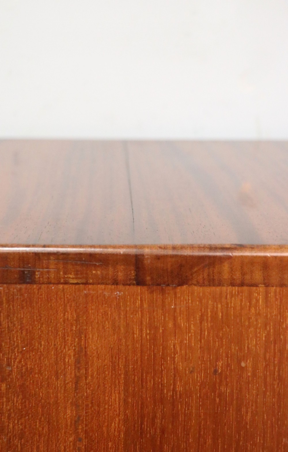 A tall dark wood Art Nouveau coal box featuring botanical marquetry inlay and brass ring handles, supported on castors. View XXVI