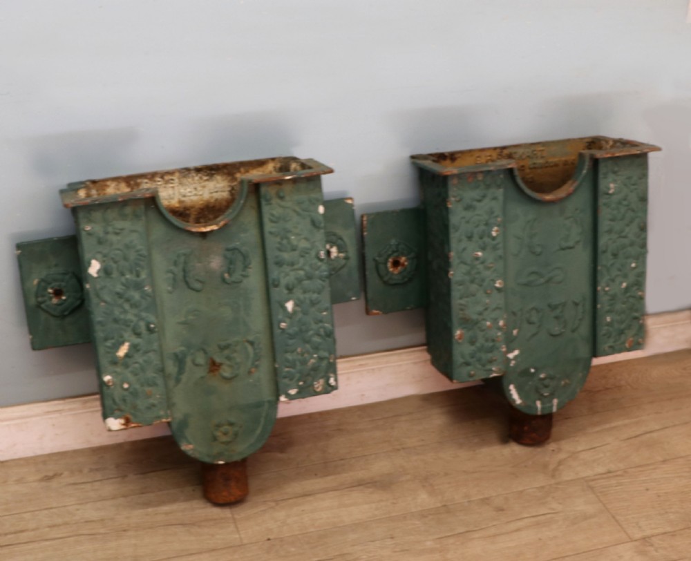  A lovely & unusual original pair of cast iron gutter hoppers. View II