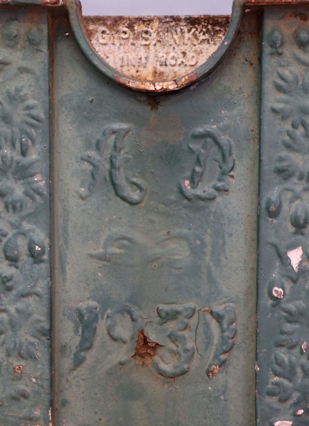  A lovely & unusual original pair of cast iron gutter hoppers. View VI